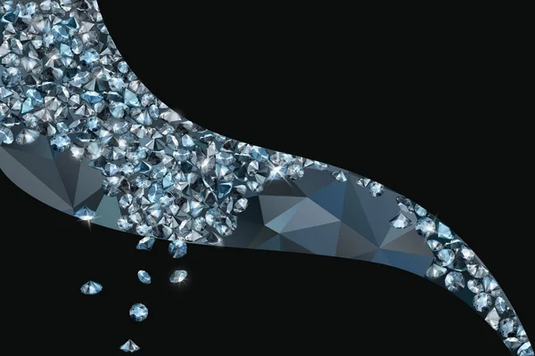 Fond de luxe avec diamants étincelants — Image vectorielle