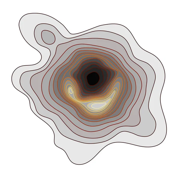Ilustración conceptual estilizada de un agujero negro, un objeto espacial masivo — Vector de stock