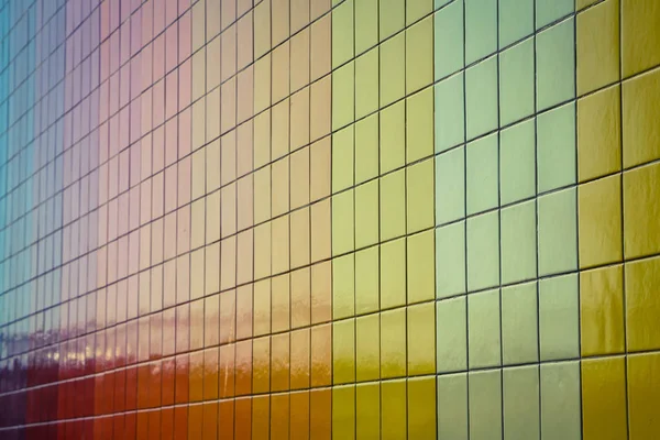 Wall surface made of different colors tiles — Stock Photo, Image