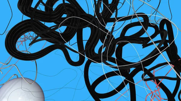 Abstrakt trendig bakgrund med snygga 3D-doodles — Stockfoto