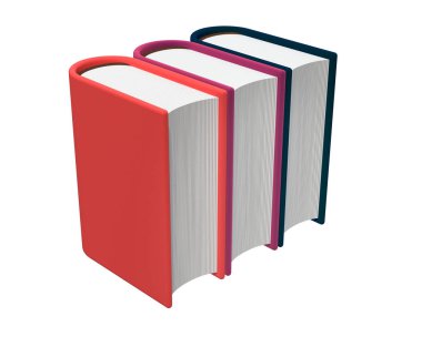Beyaz üzerinde yalıtılmış bir yığın üç kitap