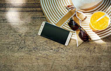 Yaz, tatil, tatil aksesuarlar - tropikal alan