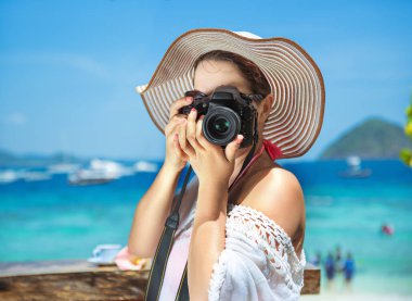 Rahat kadın fotoğraf - tropikal alan çekme