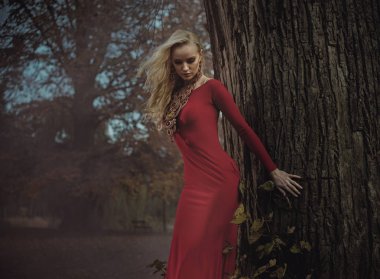 Güzel, bir orman perisi closeup portresi