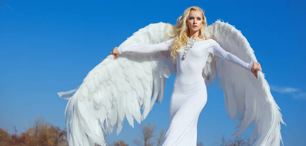 Portret Van Een Elegante Blonde Archanangel — Stockfoto