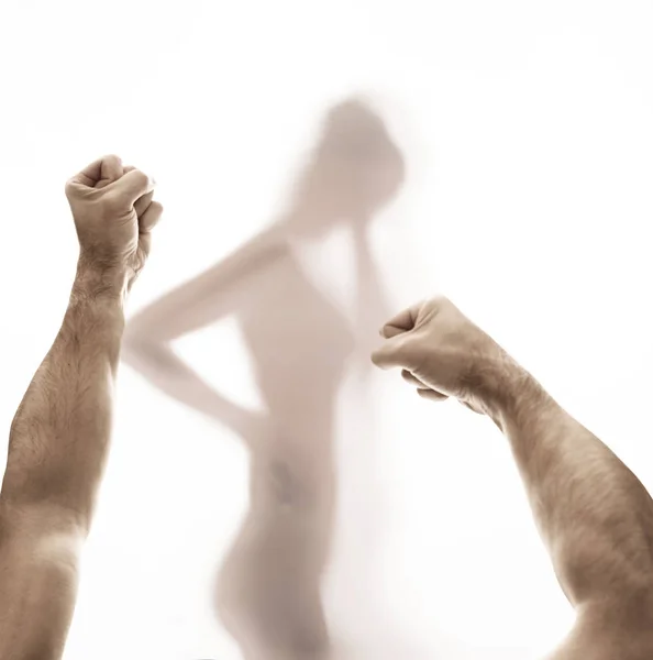 Conceptual picture presenting domestical violence — Stock Photo, Image