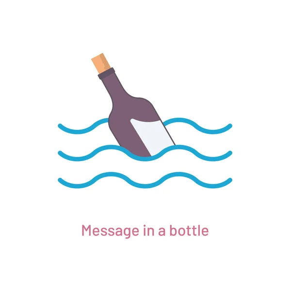 Message Dans Une Icône Bouteille Illustration Vectorielle — Image vectorielle