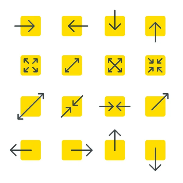 Arrow Line Collection Touch Screen Gestures Icons Set — Stock Vector