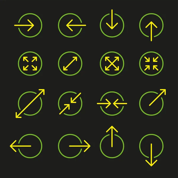 Arrow Line Kolekce Touch Screen Gesta Ikony Nastavit — Stockový vektor