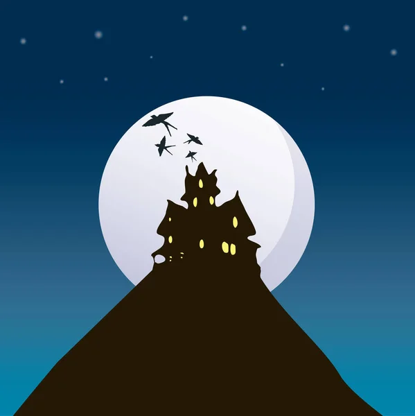 Halloween Background House Vector Illustration — Stock Vector
