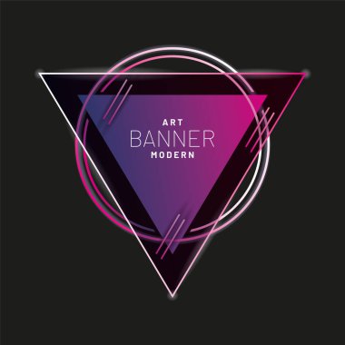 Modern tarzda soyut afiş ile parlak neon satırlar ve başlık için çerçeve. Vektör arka plan