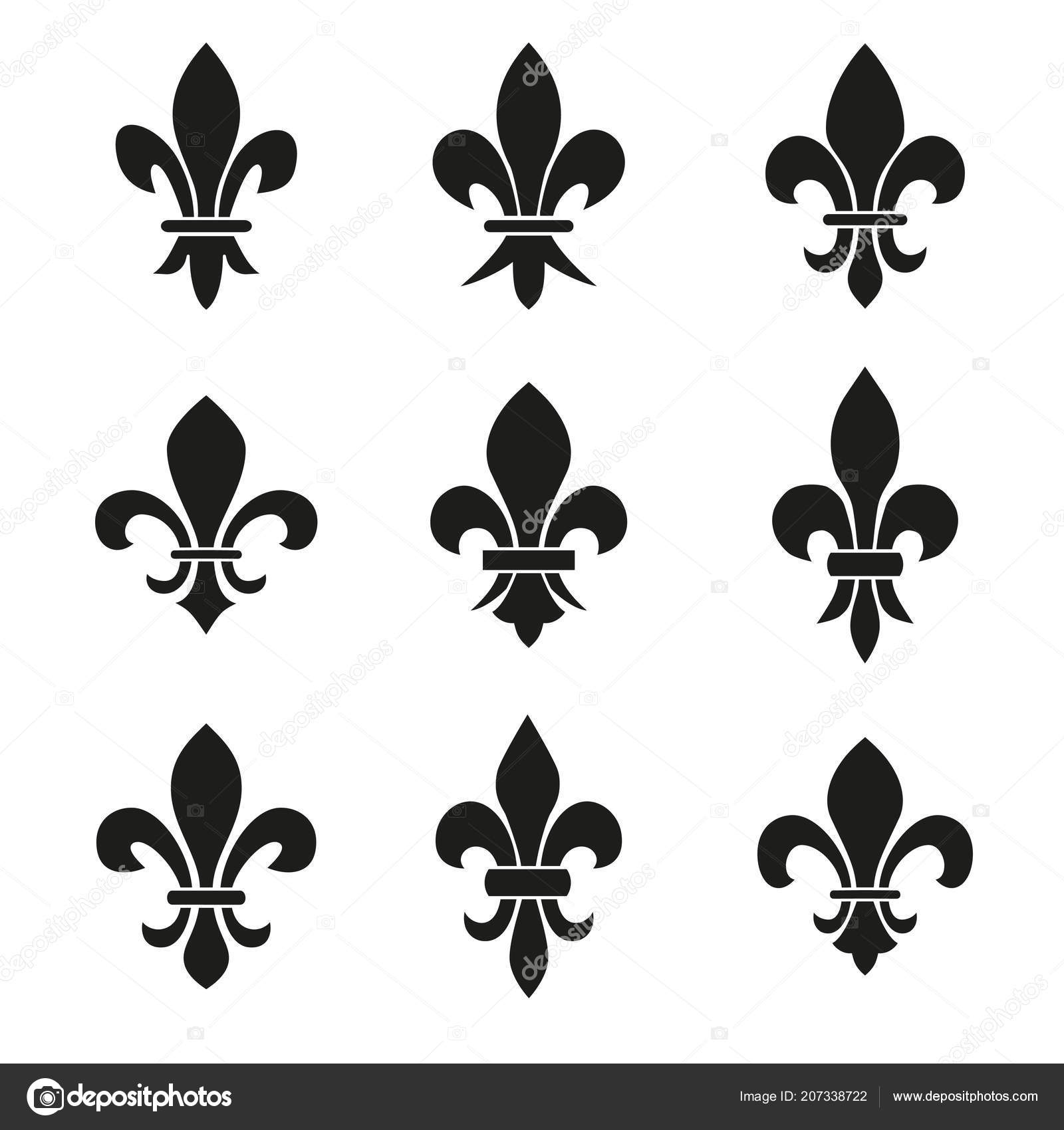 Set Emblems Fleur Lys Symbols Stock Vector by ©alvaroc 207338722