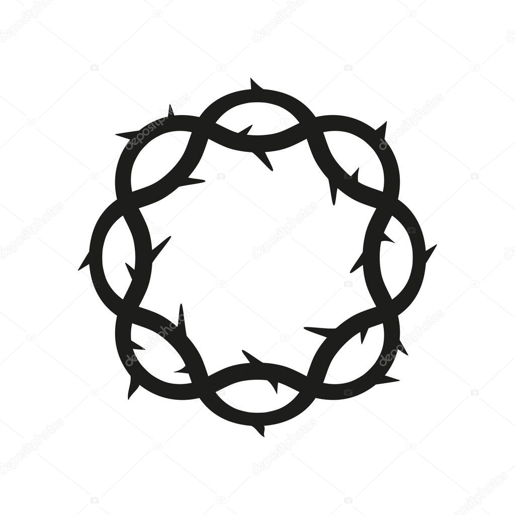 Crown of thorns, easter religious symbol of Christianity vector illustration