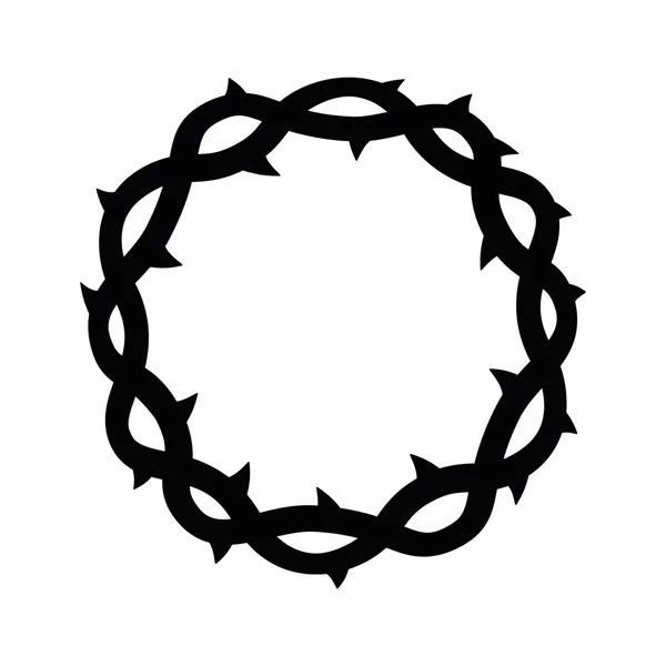 Coroa de espinhos, páscoa símbolo religioso do vetor Cristianismo — Vetor de Stock