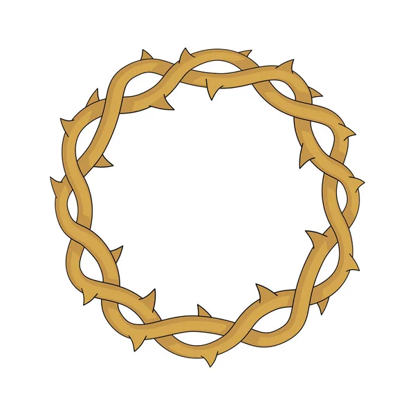 Couronne d'épines, symbole religieux de Pâques du vecteur chrétien — Image vectorielle