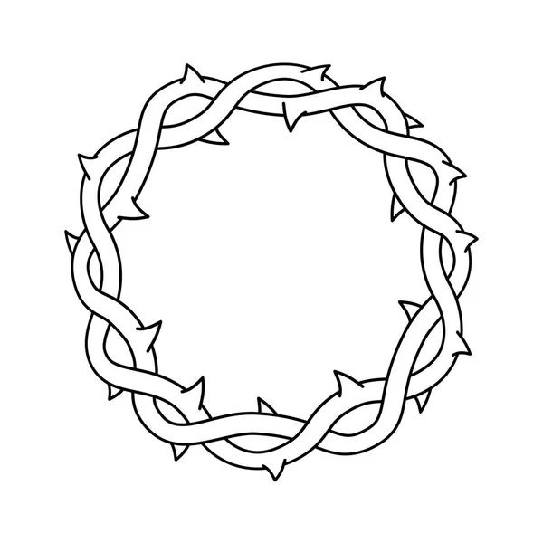 기독교 벡터의 부활절 종교 상징, 가시의 왕관 — 스톡 벡터
