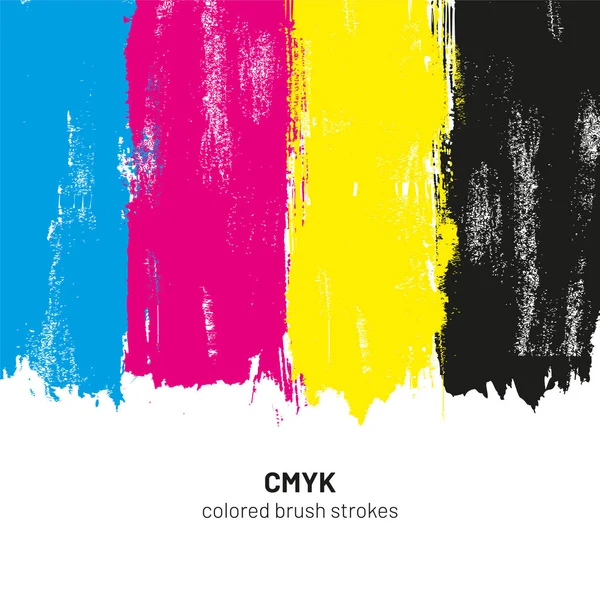 Cmyk Χρωματιστές Πινελιές Εικονογράφηση Διάνυσμα — Διανυσματικό Αρχείο