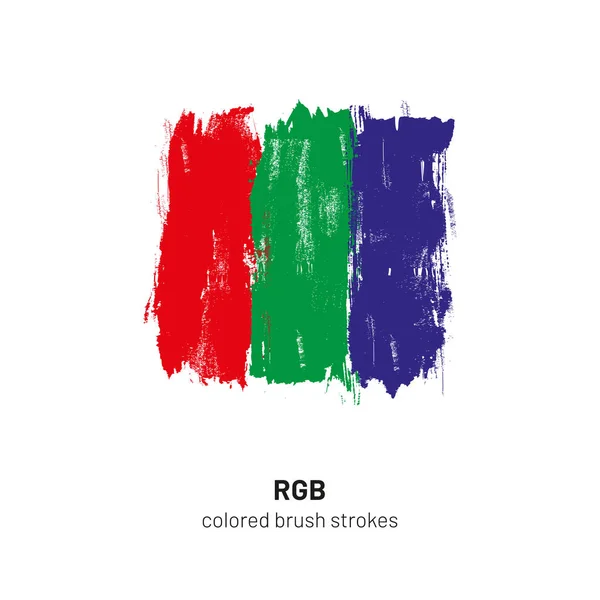 Rgb Colored Brush Strokes Vector Illustration — Stock Vector