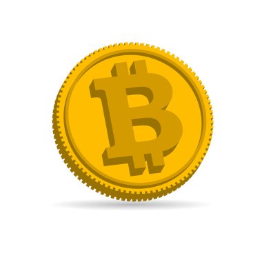 Bitcoin 3d simge vektör çizim
