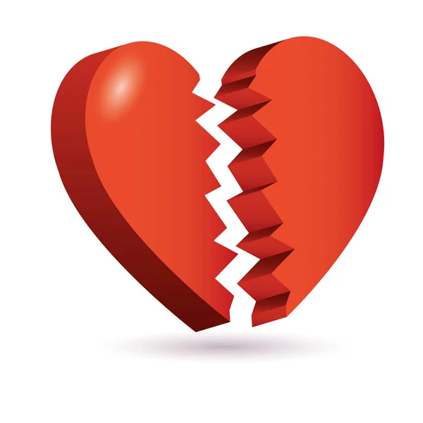 Heart broken isometric 3D icon vector illustration