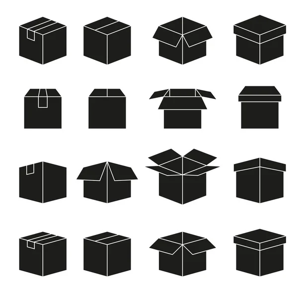 Conjunto Iconos Vectoriales Caja Abstracta — Archivo Imágenes Vectoriales