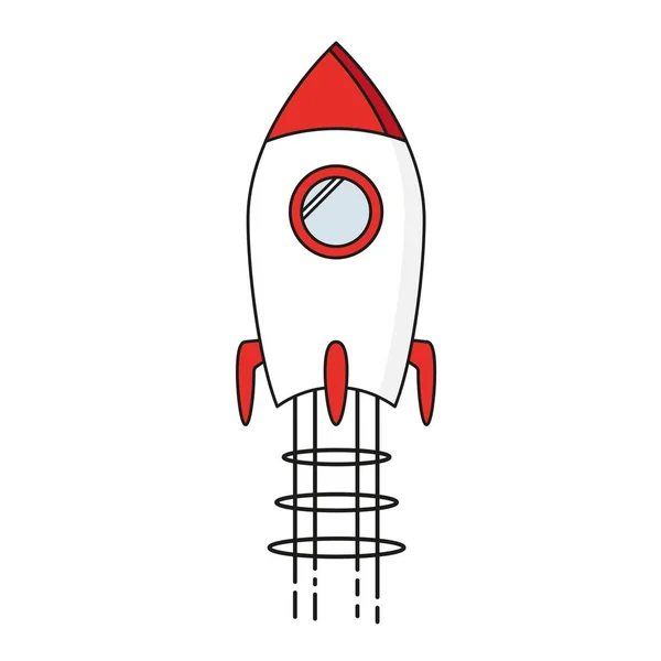 Startup Diseño Línea Lanzamiento Cohetes Humo Concepto Del Proyecto Startup — Vector de stock