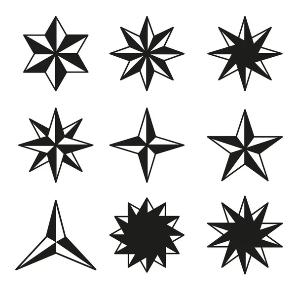 Estrelas Conjunto Ícones Vetoriais —  Vetores de Stock