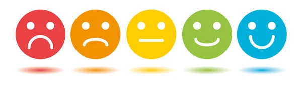Conjunto Vetores Ícones Planos Coloridos Emoji Ícones Humor Triste Feliz —  Vetores de Stock