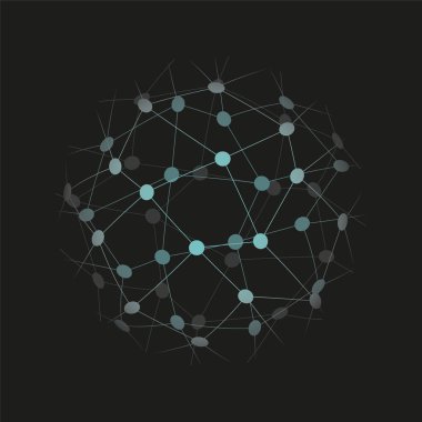 Küresel teknoloji veya sosyal ağ vektör çizim 