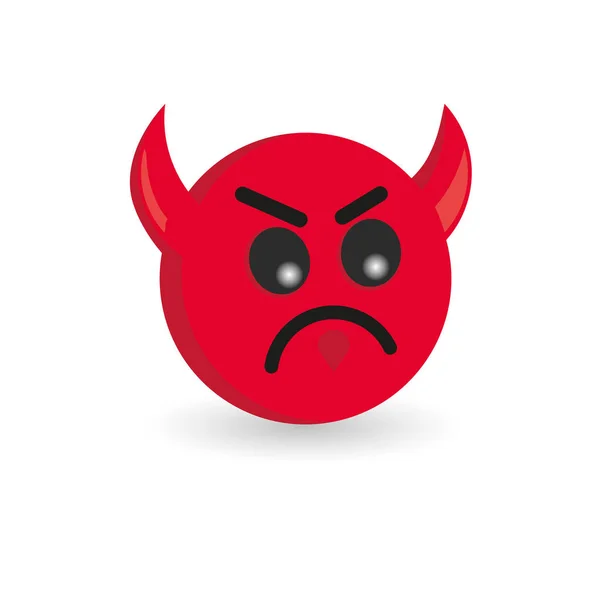 Devil Emoticon Isolated White Background Emoji Vector Illustration — Stock Vector