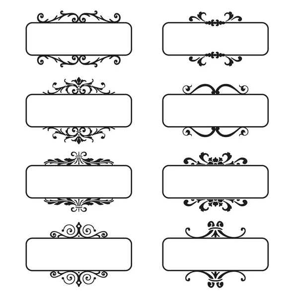 Set Decorative Florish Frames — Stock Vector