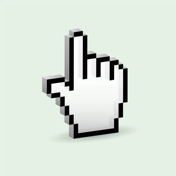 Illustration Pixelated Hand Pointer — Stock Vector