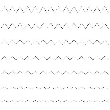 Kesintisiz çizgiler noktalar zigzag ayarlayın. Grafiksel tasarım elemanları