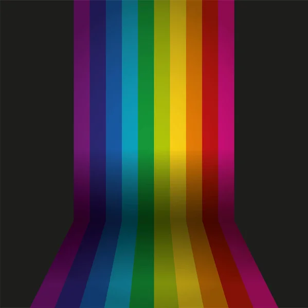 ベクトルの床と虹色の壁 背景イラスト — ストックベクタ