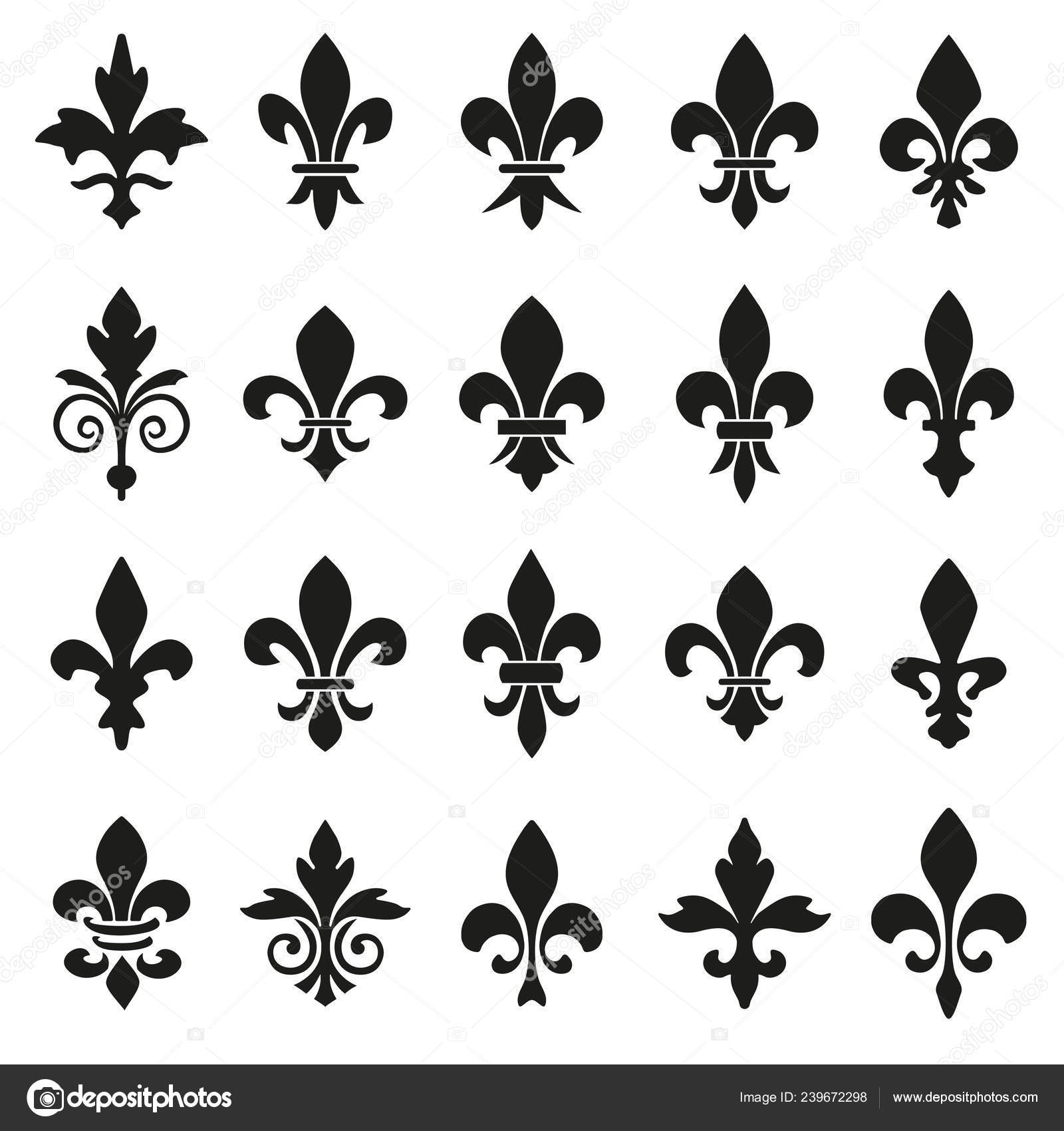 Set Emblems Fleur Lys Symbols Stock Vector by ©alvaroc 239672298