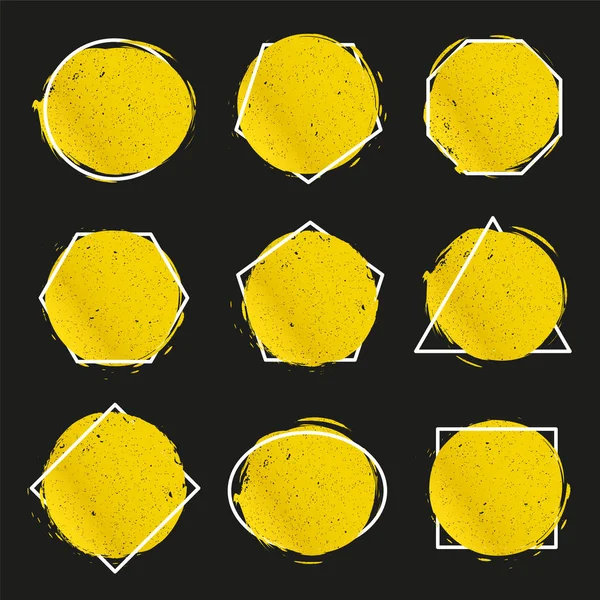 Σύνολο Σύγχρονη Αφηρημένη Πανό Γεωμετρικά Σχήματα Διάνυσμα — Διανυσματικό Αρχείο