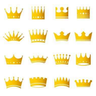 Altın modern kron simgeler kümesi