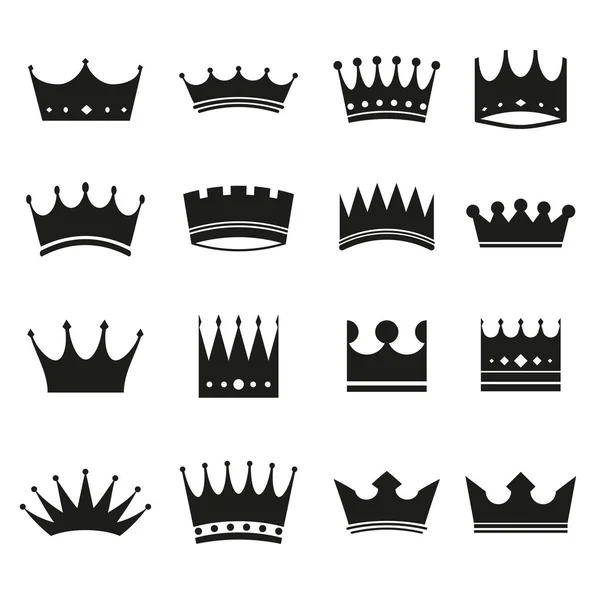 Set Modern Crowns Icons — Stock Vector