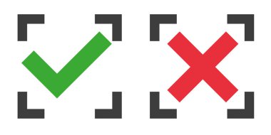 İşareti kontrol edin ve simgeler - vektör çapraz