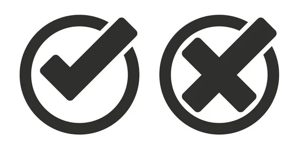 Check mark and cross icons - Vector — Stock Vector