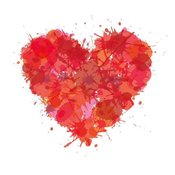 Herz mit Farbfleck. Liebe Grunge Vektor Illustration — Stockvektor