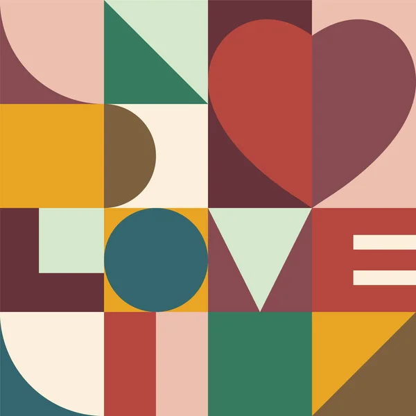 Diseño de corazón y amor. Tarjeta de San Valentín. Fondo abstracto — Archivo Imágenes Vectoriales