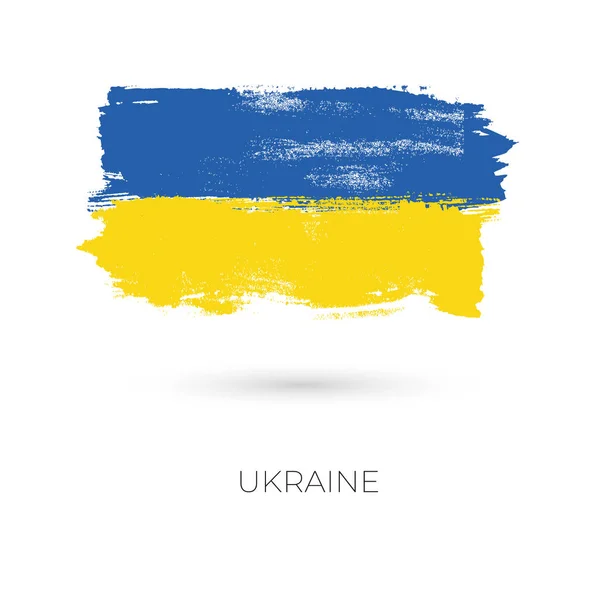 Ukraine coups de pinceau colorés peint drapeau national du pays — Image vectorielle