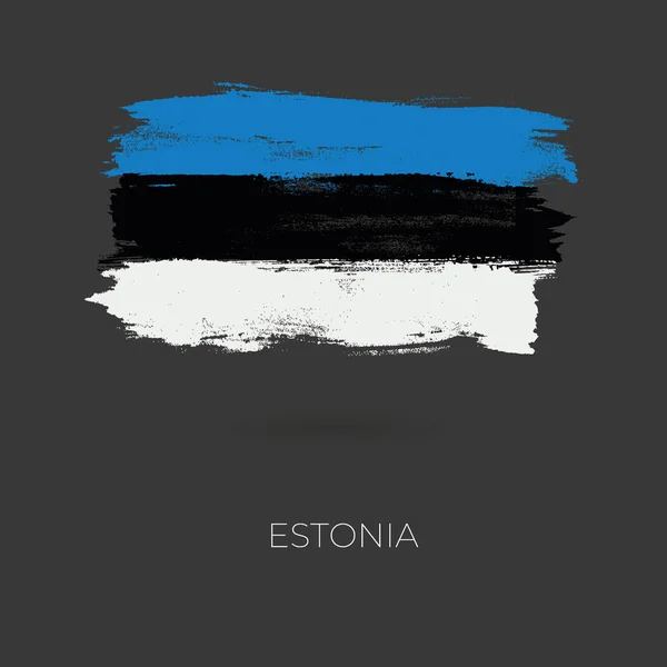 에스토니아 다채로운 브러시 스트로크 그린 국가 국기 — 스톡 벡터