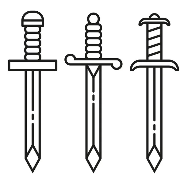 Conjunto de símbolos de icono de espada - Vector — Archivo Imágenes Vectoriales