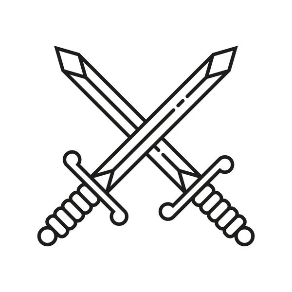 Símbolo de icono de espada cruzada - Vector — Vector de stock