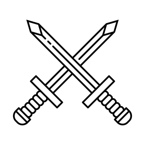 Símbolo de icono de espada cruzada - Vector — Vector de stock