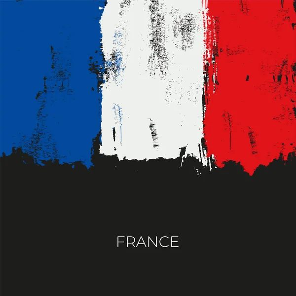 Frankrike färgglada penseldrag målade nationella land flaggikonen — Stock vektor