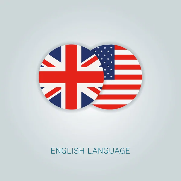 Engelstalige pictogram VS Uk vlaggen — Stockvector