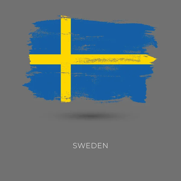 Suecia pinceladas coloridas pintado icono de la bandera del país nacional — Archivo Imágenes Vectoriales
